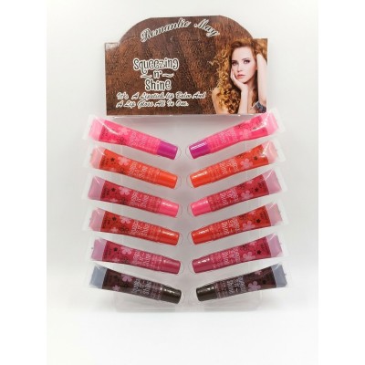 9MA-9017 BRILLO LABIAL MATTE CON COLOR FLOR ROMANTIC MAY X 12PCS