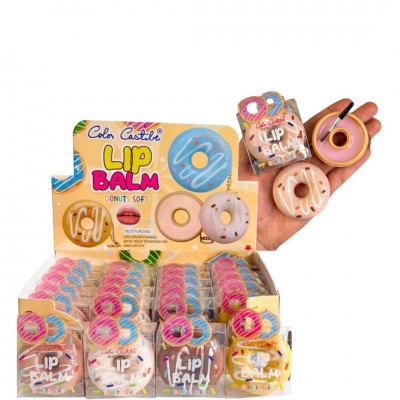 MA-8090 CAJA DE LIP BALM EN FORMA DE DONA 24PCS 