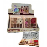 3MA-9043 PALETA DE SOMBRAS CON GLITTER CAPYBARA X 12 PCS 