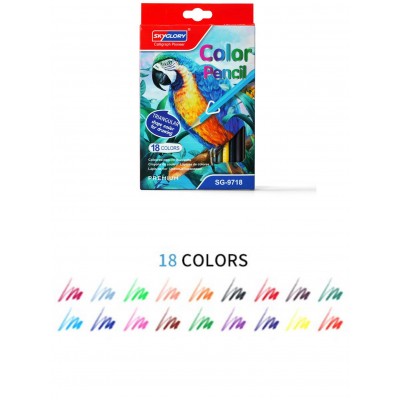 A1-068 CAJITA LAPICES COLORES 18 COLORES (BUEN CALIDAD)
