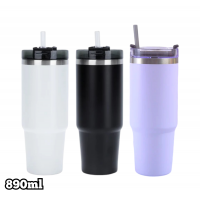 A6-047 VASO TERMICO DE VIAJE CON TAPA Y PITILLO VACUUM 890ML