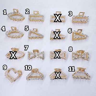A6-005 GANCHITA PARA EL CABELLO CON PERLAS Y DIAMANTES 5CM