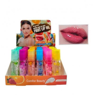 5MA-1051 LIP OIL FRUIT CON APLICADOR DE BOLITA X24 PCS