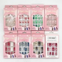★J-078 DOCENA ROSADA DE UNAS CUADRADAS(12CAJA)