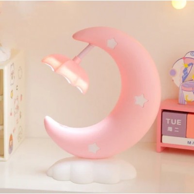 P14-034 LAMPARA DE MESA  EN FORMA DE LUNA 