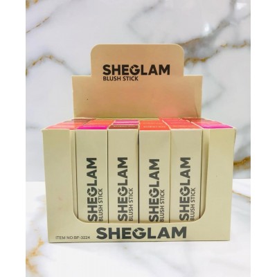 5MA-3224 RUBOR EN BARRA CON APLICADOR 6 TONOS SHEGLAM X24PCS