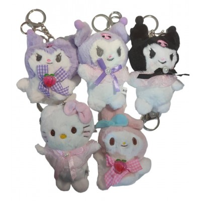 A3-044 LLAVERO PELUCHE CON LAZO SANRIO 12*6