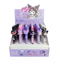A12-067 BOLÍGRAFOS ANIMADOS DE GEL AZUL CON BORRA DE KUROMI 36PCS #A