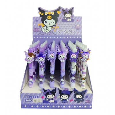 A12-068 BOLÍGRAFOS ANIMADOS DE GEL AZUL CON BORRA DE KUROMI 36PCS #B