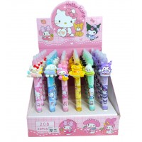 A12-064 BOLÍGRAFOS ANIMADOS DE GEL AZUL CON BORRA DE SANRIO 36PCS #B
