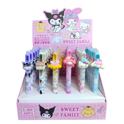 A12-065 BOLÍGRAFOS ANIMADOS DE GEL AZUL CON BORRA DE SANRIO 36PCS #C