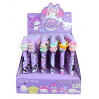 A12-066 BOLÍGRAFOS ANIMADOS DE GEL AZUL CON BORRA DE SANRIO 36PCS #D