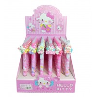 A12-062 BOLÍGRAFOS ANIMADOS DE GEL AZUL CON BORRA DE HELLO KITTY 36PCS 