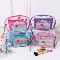1BB-207 PORTACOSMETICO UNICOLOR PARA DAMA DE BESO TRANSPARENTE 3 EN 1