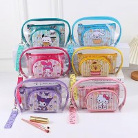 1BB-206 PORTACOSMETICO ANIMADO DE SANRIO TRANSPARENTE 3 EN 1