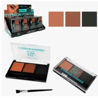 MA-HS1333 SOMBRA DE CEJAS TRIPLE CON BROCHA MECOW CAJA 24 PCS 