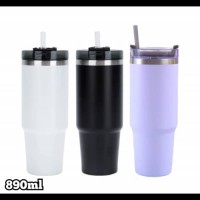 A6-047 VASO TERMICO DE VIAJE CON TAPA Y PITILLO VACUUM 890ML
