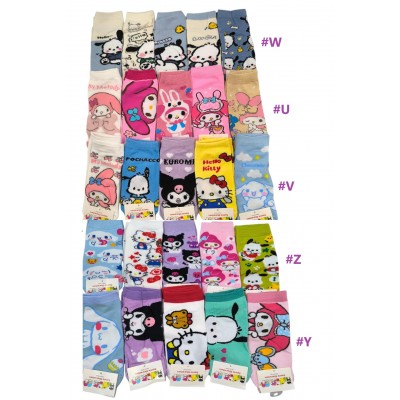 4TR-4027 MEDIAS CORTAS DE ALGODON SANRIO KAWAII X 10 PARES 