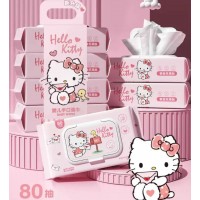 1CU-193 TOALLA HUMEDA DE HELLO KITTY 80 PCS