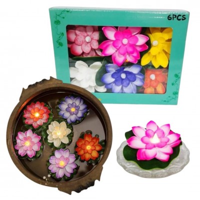 P14-035 VELA FLOTANTE CON DE LUZ CON FORMA DE FLOR 6PCD GRANDE 