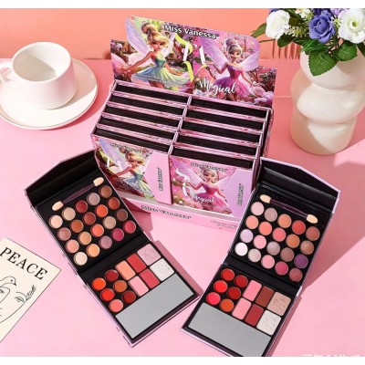 7MA-7006E PALETA DE SOMBRAS Y RUBOR 32 TONOS DE HADAS MISS VANESSA X12 PCS