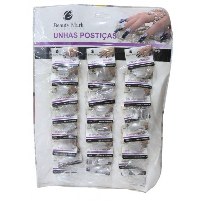 H-099 UÑAS PORTIZAS BEAUTY MARK CARTON X 24 PAQUETES 