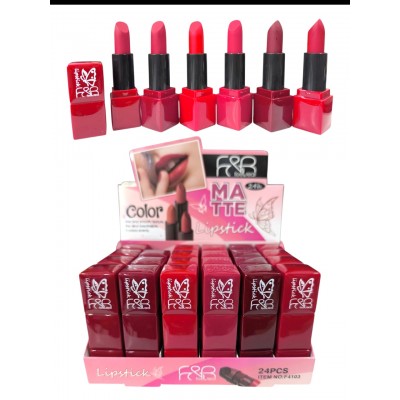 5MA-4103 LIP STICK LABIAL CREMOSO MATTE 6 COLORES FEEL REAL X24PCS