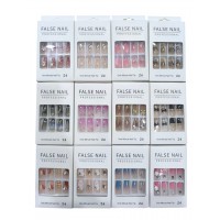 A14-023 CAJA X DOCNEA 12 PCS DE UÑAS DECORADAS PARA NIÑAS CUADRADA #A