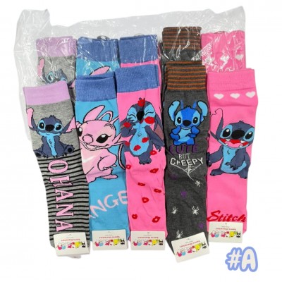 4TR-4011 MEDIAS EXTRA LARGAS DE SANRIO STITCH X 10 PARES #A