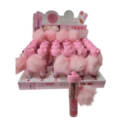 5MA-8026 LIP GLOSS AQUA MATTE POMPON LUCKY MODEL X24PCS