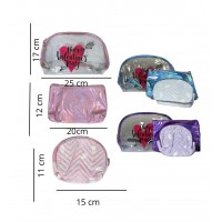 1BB-208 PORTACOSMETICO DE DAMA SAN VALENTIN TRANSPARENTE 3 EN 1