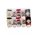 4TR-4025 MEDIAS SANRIO CORTAS DE ALGODON LABUBU PASTEL X 10 PARES 