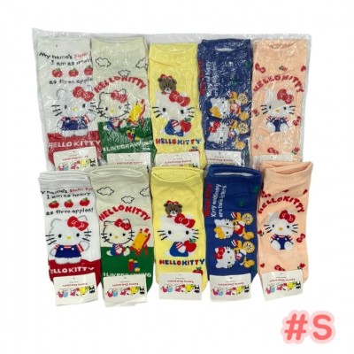 4TR-4019 MEDIAS CORTAS DE ALGODON HELLO KITTY X 10 PARES 