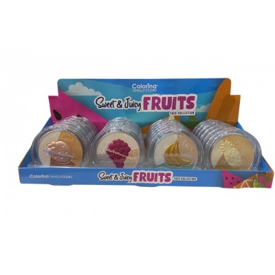 9MA-075 PALETA DE SOMBRAS BRILLANTE TONOS DE FRUTAS X24 PCS