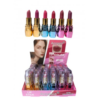 5MA-8015 LIP STICK LABIAL MATTE EN BARRA 6 TONOS ANNASIA X24PCS