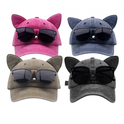 P14-047 GORRAS DE OREJAS DE GATO CON PORTA LETES 